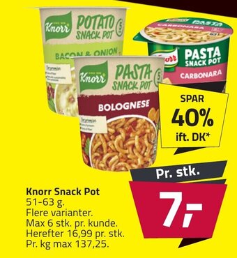 Fleggaard Knorr Snack Pot 51-63 g. erbjuda