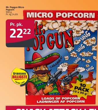 Fleggaard Mr. Popgun Micro Popcorn 900 g. erbjuda