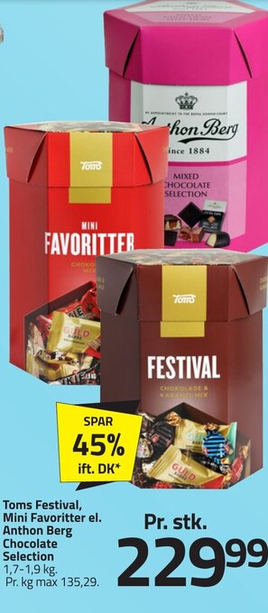Toms Festival, Mini Favoritter el. Anthon Berg Chocolate Selection