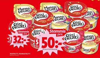 ICA Kvantum RISIFRUTTI, MANNAFRUTTI RisiFrutti. 165-175 g. erbjuda