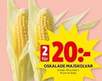 ICA Kvantum OSKALADE MAJSKOLVAR erbjuda
