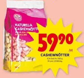 ICA Kvantum CASHEWNÖTTER erbjuda