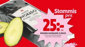 ICA Kvantum MOGEN AVOKADO 3-PACK erbjuda