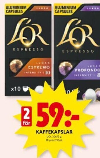 ICA Kvantum KAFFEKAPSLAR L'Or erbjuda