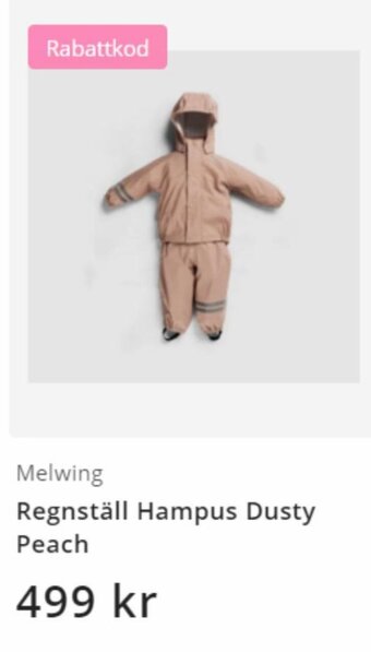 Melwing Regnställ Hampus Dusty Peach