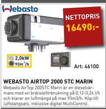 SeaSea Webasto airtop 2000 stc marin erbjuda