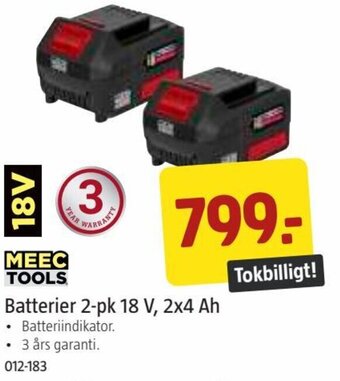 Jula Batterier 2-pk 18 V, 2x4 Ah erbjuda