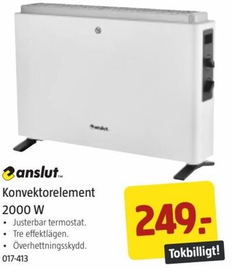 Jula Anslut Konvektorelement 2000 W erbjuda