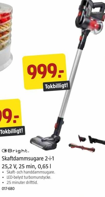 Jula Bright Skaftdammsugare 2-i-1 25.2 V, 25 min, 0.65 l erbjuda