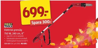Jula Elektrisk grensåg 750 W, 240 cm, 8" erbjuda