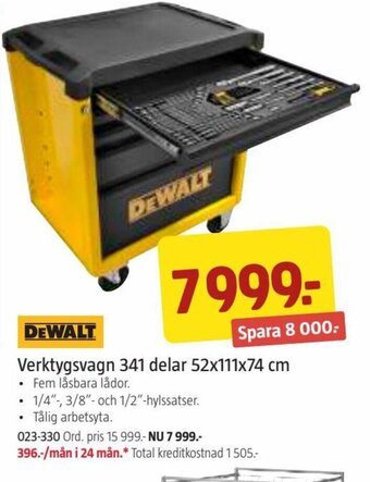 Jula Verktygsvagn 341 delar 52x111x74 cm erbjuda