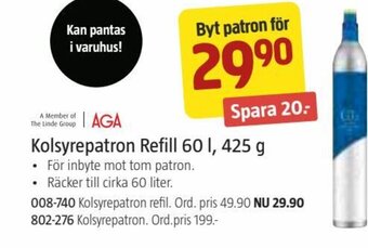 Jula Kolsyrepatron Refill 60 l, 425 g erbjuda