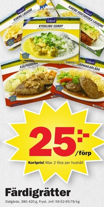 Pekås Färdigrätter erbjuda