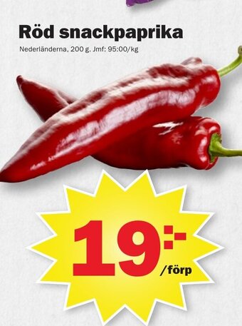 Pekås Röd snackpaprika erbjuda