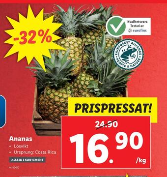 Lidl Ananas erbjuda