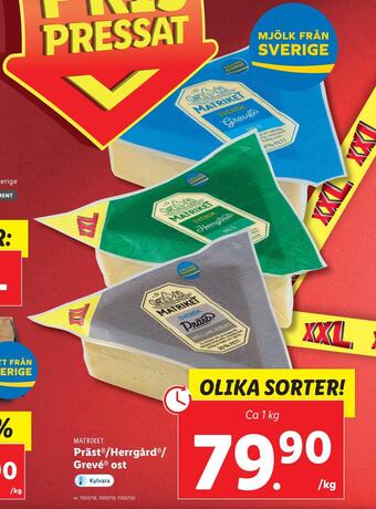 Lidl Präst®/herrgård®/ grevé® ost erbjuda
