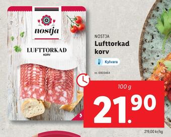 Lidl Lufttorkad korv erbjuda
