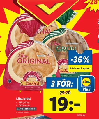 Lidl Liba bröd erbjuda