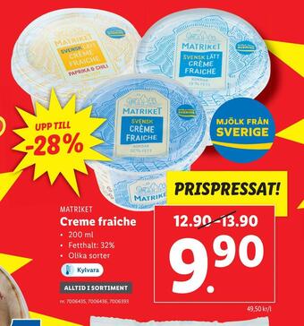 Lidl Creme fraiche erbjuda