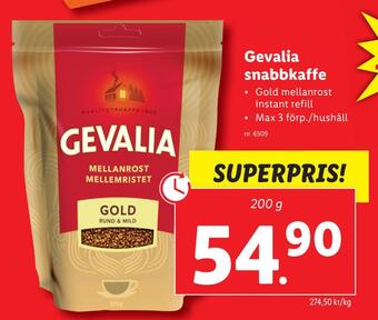 Lidl Gevalia snabbkaffe erbjuda