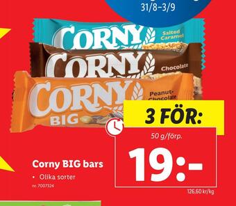 Lidl Corny big bars erbjuda