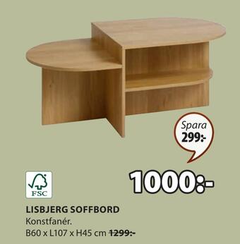 JYSK Lisbjerg soffbord erbjuda
