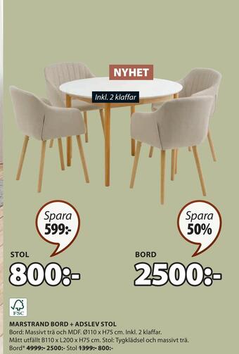 JYSK Adslev stol erbjuda