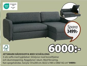 JYSK Jetsmark bäddsoffa med schäslong erbjuda
