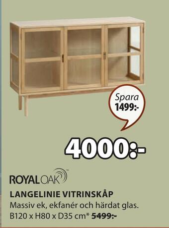 JYSK Langelinie vitrinskåp erbjuda