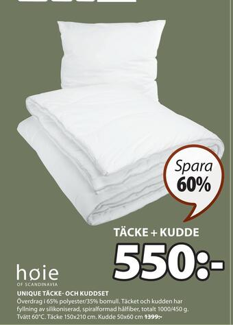 JYSK Unique täcke- och kuddset erbjuda