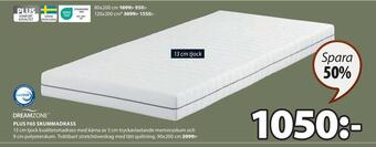 JYSK Plus f65 skummadrass erbjuda