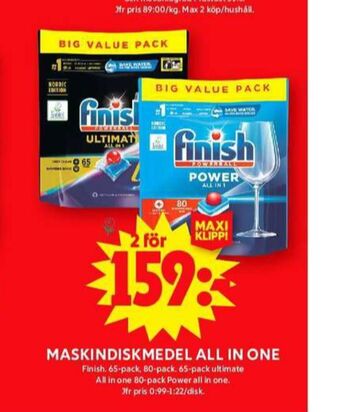 ICA Maxi Finish diskmaskintabs erbjuda