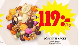 ICA Maxi Exotic snacks naturgodis erbjuda