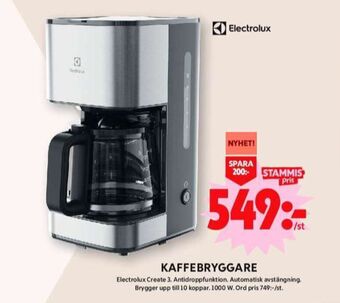 ICA Maxi Electrolux kaffebryggare erbjuda