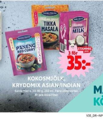 ICA Maxi Santa maria kokosmjölk erbjuda