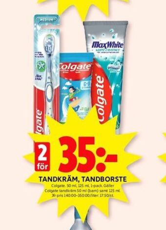 ICA Kvantum Colgate tandborste erbjuda