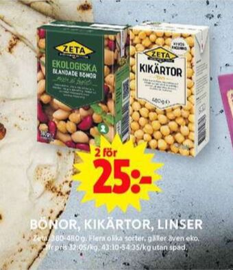 ICA Maxi Zeta bönor erbjuda