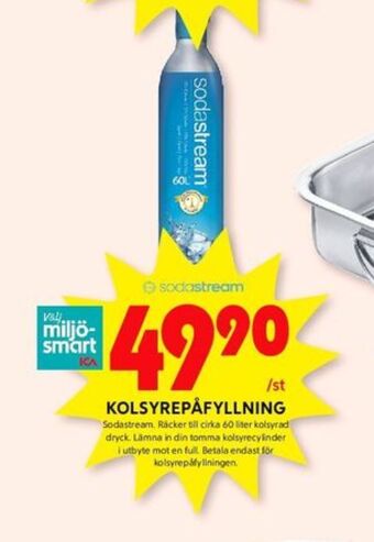 ICA Kvantum Sodastream kolsyrepatron erbjuda