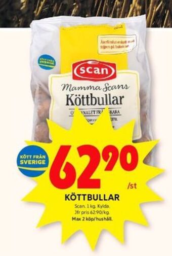 ICA Kvantum Mamma scan köttbullar erbjuda