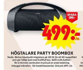 ICA Maxi Nedis högtalare erbjuda