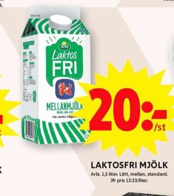 ICA Maxi Arla lättmjölk erbjuda