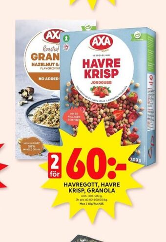 ICA Kvantum Axa granola erbjuda