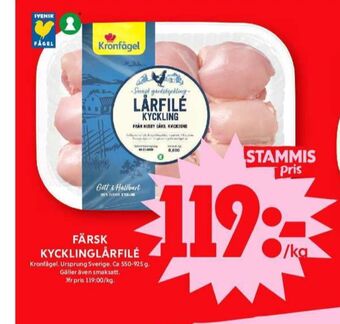 ICA Maxi Kronfågel kycklinglårfile erbjuda