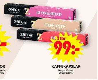 ICA Maxi Zoegas kaffekapslar erbjuda