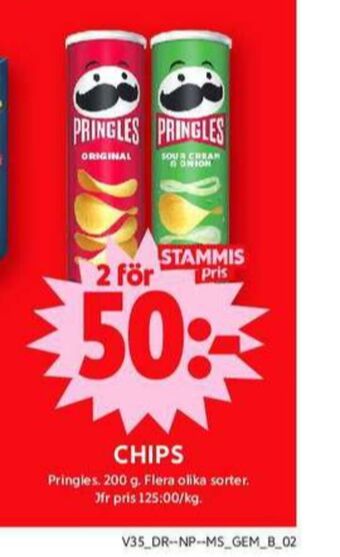 ICA Maxi Pringles chips erbjuda