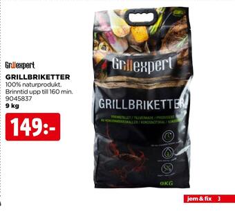 Jem&Fix Grillbriketter erbjuda
