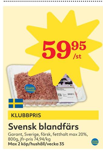 Hemköp Svensk blandfärs erbjuda