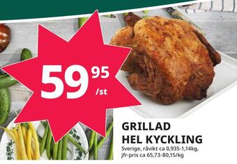 Tempo Grillad hel kyckling erbjuda