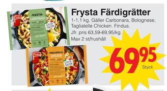 Matöppet Frysta färdigrätter erbjuda