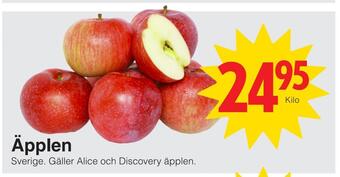 Matöppet Äpplen erbjuda